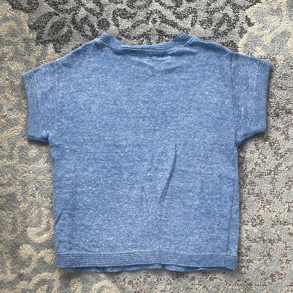 Aileen Vintage Knit Cap Sleeve Sweater Blue Large - Picture 4 of 4